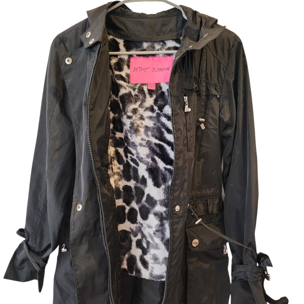 Betsey Johnson Winter Rain Coat Black XS